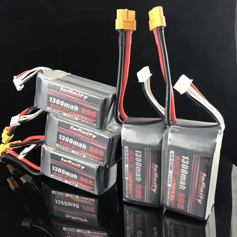 

1pcs Infinity Rechargeable Lipo Battery 14.8V 1300mah 90C 4S1P Lipo Battery For RC Aircraft Quapcopter Drone