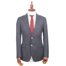 Мужской костюм на заказ, Королевский Серый мужской костюм в елочку, классический двубортный мужской костюм в елочку с отворотом
