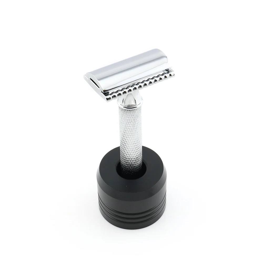 Double Edge Safety Razor Shaving Razor Silver Manual Razor Classic Style 9.8CM Anti Slip handle Lyrebird H1 NEW