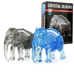 Малыш образовательные Сборка 41 шт. 3D Crystal Puzzle Игрушечные лошадки DIY Слон Модель Творческий игрушки ручной работы Паззлы для детей Подарки