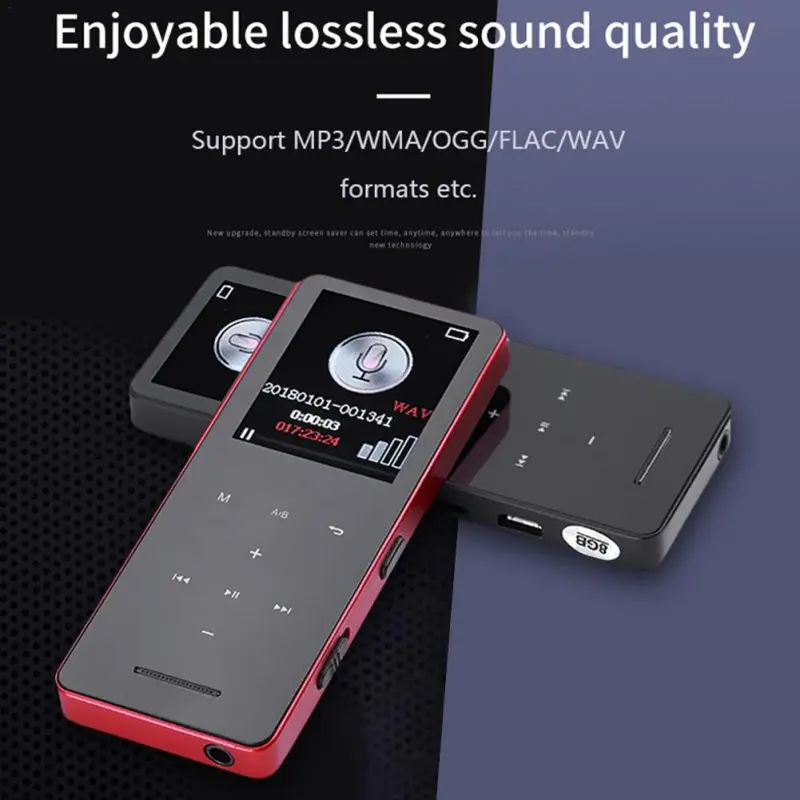 

2019 New Mp3 Record MP3 Player Bluetooth 4.2 Music Player High Sound Quality Built-in Mic With 1.8 Inch Screen Support TF Card