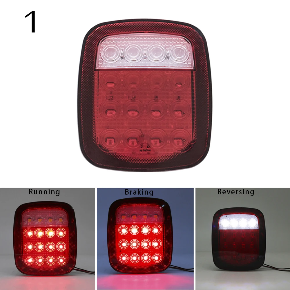 Pair LED Taillight Rear Back Bumper Light Parking Back up Reverse Brake Tail Light Lamp 2007~2016 For Jeep Wrangler JK (2)