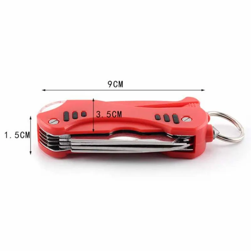 

12-in-1 Multi-Tool Folding Flat Cross Head Screwdriver LED Light Bottle Opener Ruler EDC Key Chain Tool