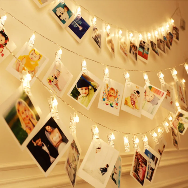10 20 LED DIY Garland Card Photo Clip String Lights Battery Operated Fairy Lights Christmas Wedding Home Luminaria Decoration 10 20 LED DIY Garland Card Photo Clip String Lights Battery Operated Fairy Lights Christmas Wedding Home Luminaria Decoration