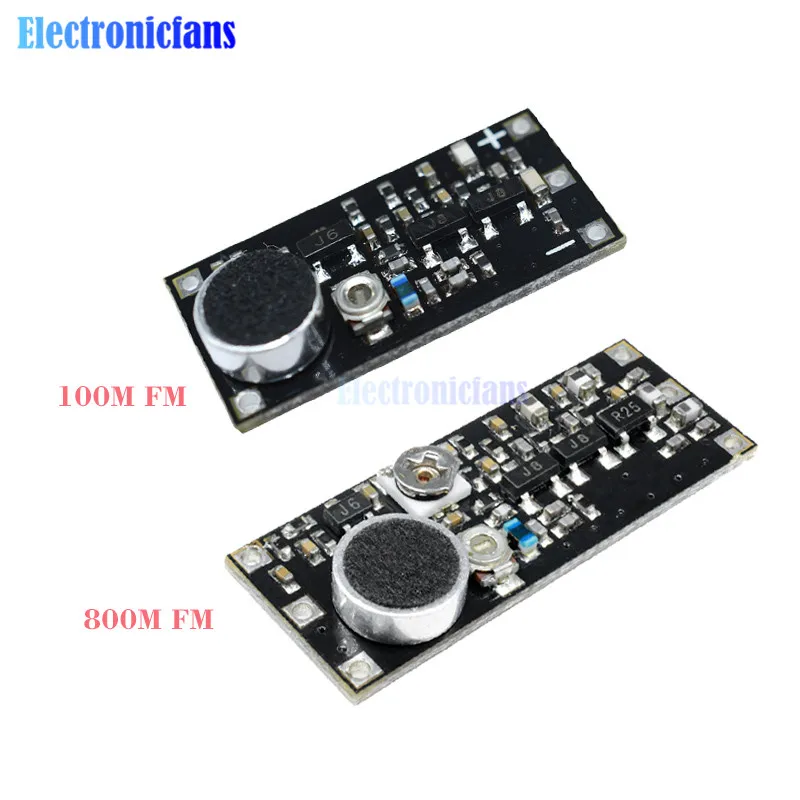 

DC 100M 800M 85-115MHz FM Transmitter Wireless Microphone Surveillance Frequency Board Module For Arduino Adjustable Capacitor