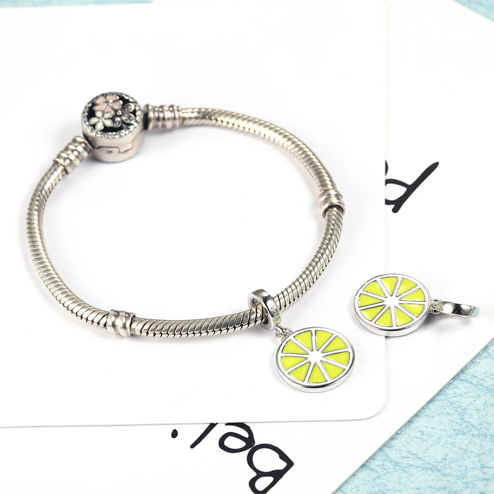 RainMarch Fits Pandora Charms Bracelets Original 925 Silver Lemon Pendant Charms 2019 Beads For Jewelry Making Dropshipping (7)