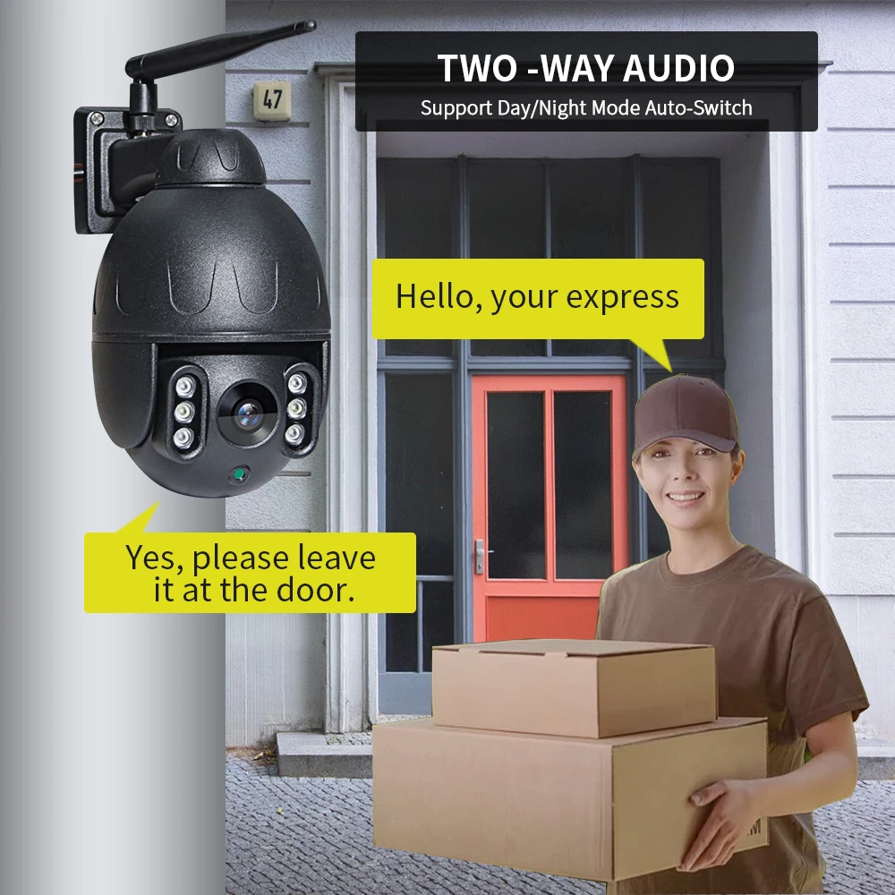 INQMEGA 1080P PTZ Speed Dome IP Camera WiFi Auto Tracking Wireless Outdoor Network CCTV Security Su