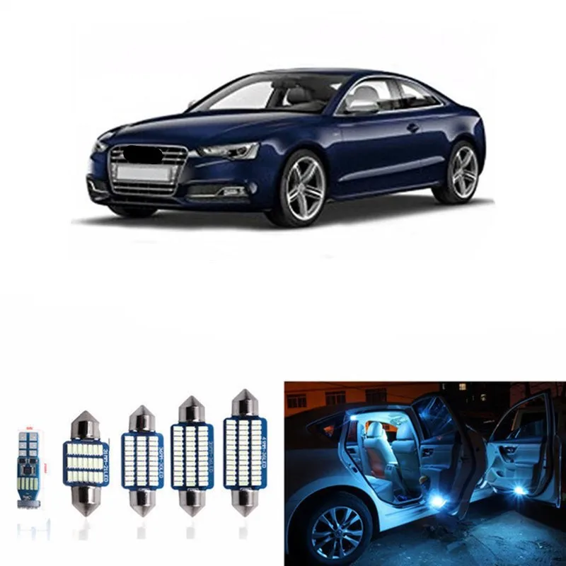 

17pcs Canbus Car LED Light Bulbs Interior Package Kit For 2008-2012 Audi A5 S5 Map Dome License Plate Light Lamp No Error White