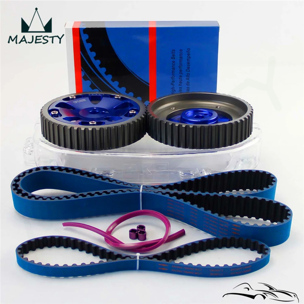 

Racing Timing Belt w/Balance+ Cam Gear+Cam Cover For EVO 1-3 Eclipse DSM 4G63