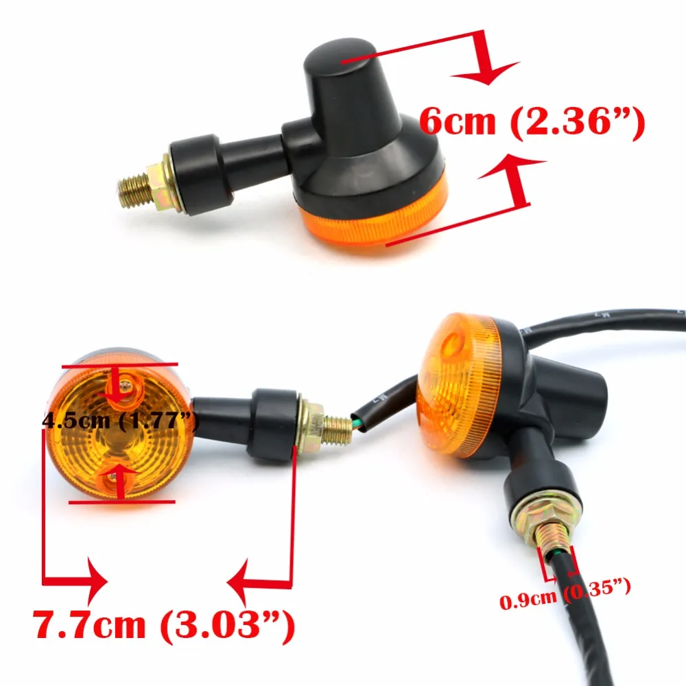 4 шт. 12 В Высокое качество Черный мотоцикл поворотный светильник Мотоцикл Скутер указатель поворота светильник направление индикаторная лампа янтарного цвета универсальный