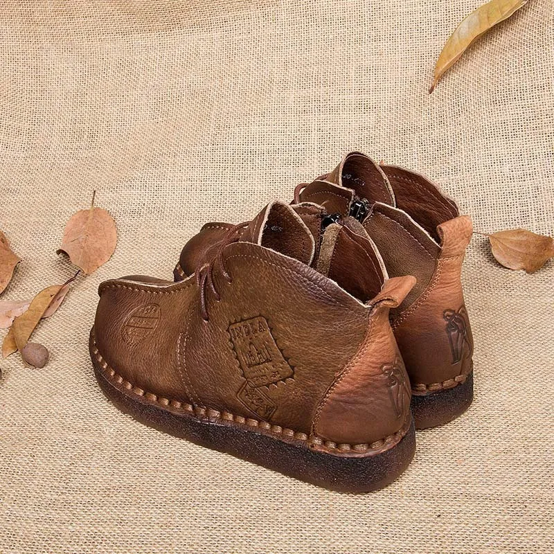 Cuculus осень-зима Женская обувь в стиле ретро; ботильоны ручной работы сапоги на плоской подошве; обувь из натуральной кожи размера плюс 42 1965