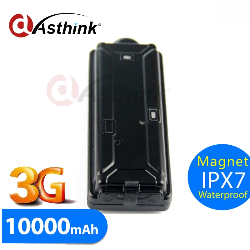 

WCDMA 3G 2G GSM GPS tracker with 10000mAh IPX7 waterproof level powerful magnet installation drop sensor alert free GPS software