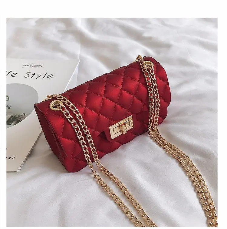 Сумка от известного бренда, кожаная сумка на цепочке, женские сумки через плечо, роскошные сумки-мессенджеры, сумка от известного бренда, женская сумка, роскошная - Цвет: Small Size Red