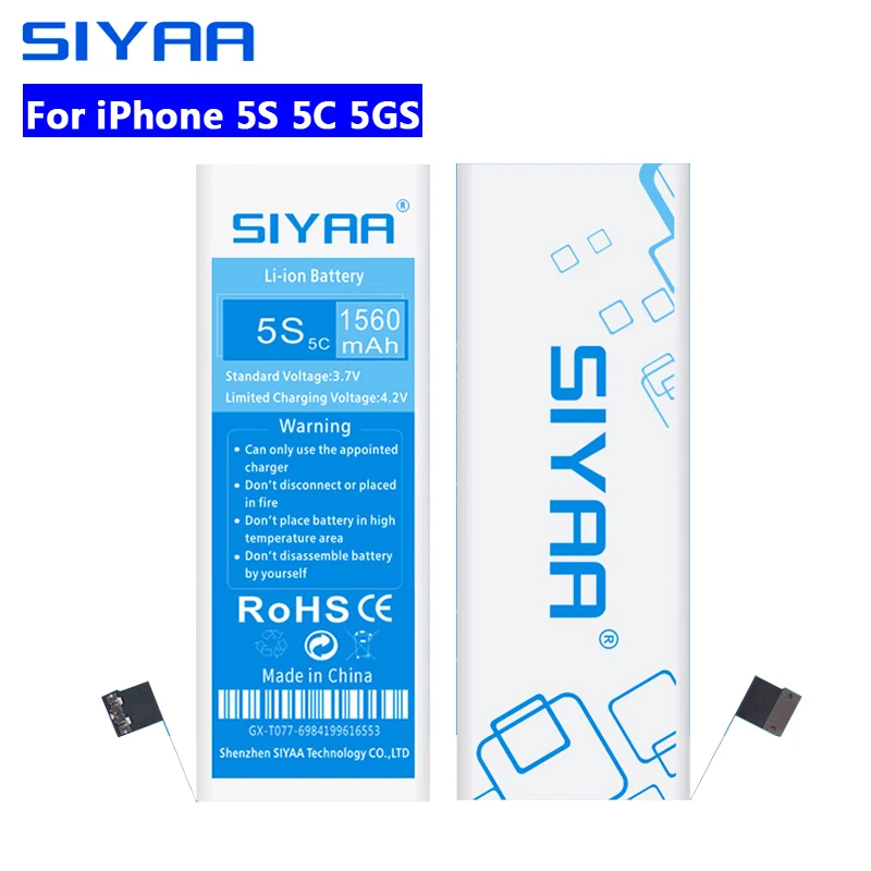 Оригинальная батарея SIYAA Bateria для Apple iPhone 5S 5C 5GS Batteria Li-Ion запасная 1560mAh Batarya