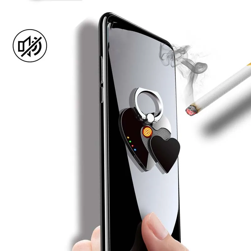 

USB Rechargeable Creative Lighters Flameless Windproof Cigarette Lighter Finger Buckle Lighter Mini Smoking Accessories for Man