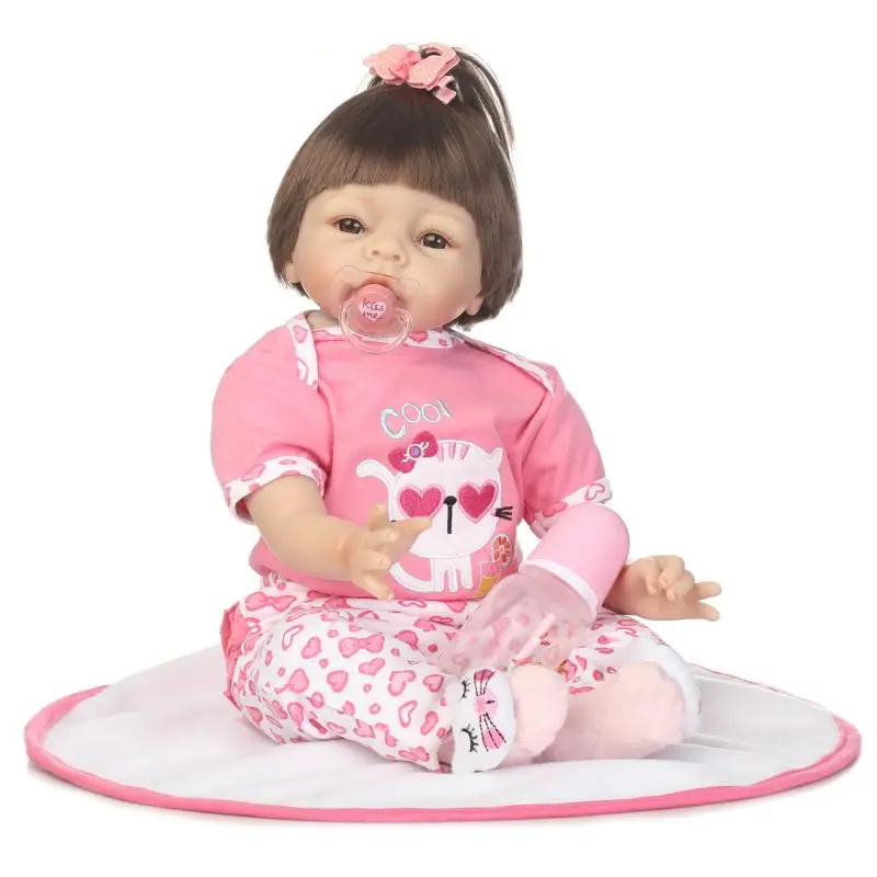 Kawaii 22 дюймов новый милый 55 см силиконовая кукла младенец Реалистичная realistische
