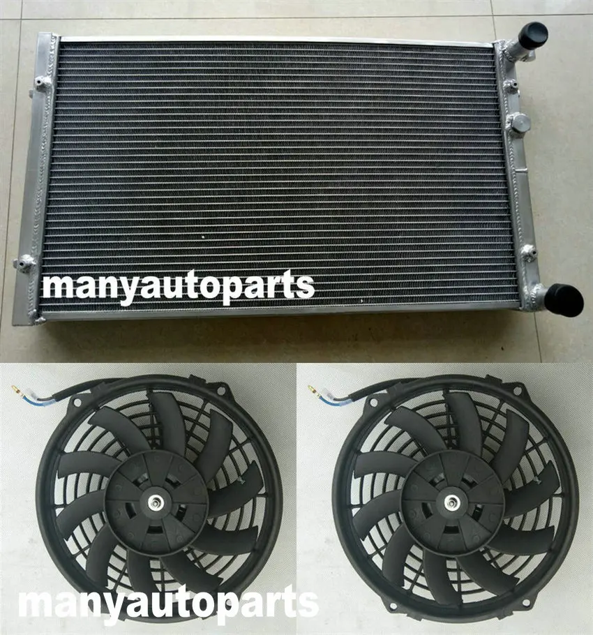 Алюминиевый радиатор + вентилятор для 99-10 Volkswagen City Golf MK4 BORA 1J/AUDI A3 TT/Seat Leon/TOLEDO Octavia 1 8