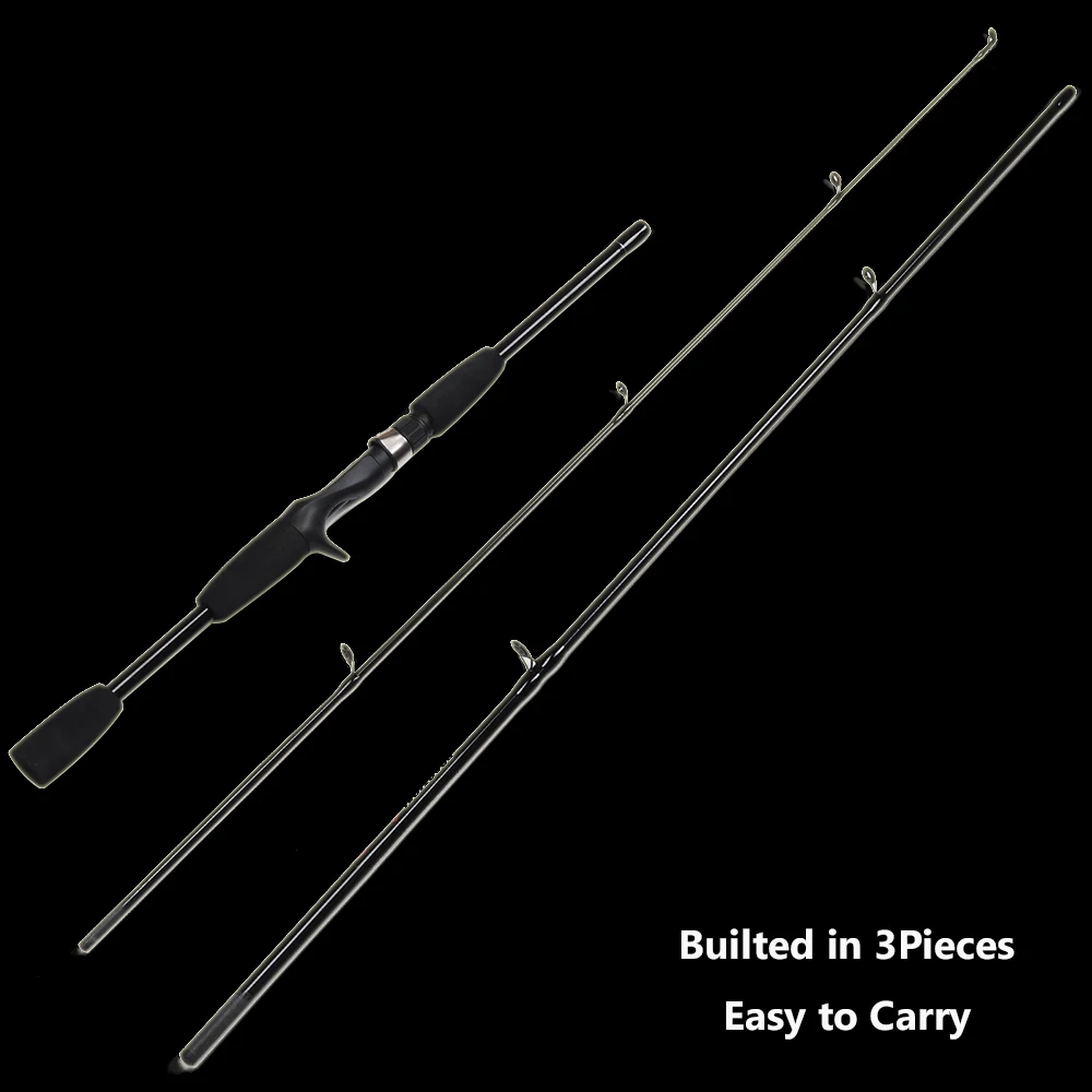 Fishing Rod 2.1M / 6.9FT 3 Sections Spinning Casting Rod Lure Fishing Pole Power M Spinning Casting Pole EVA Handle