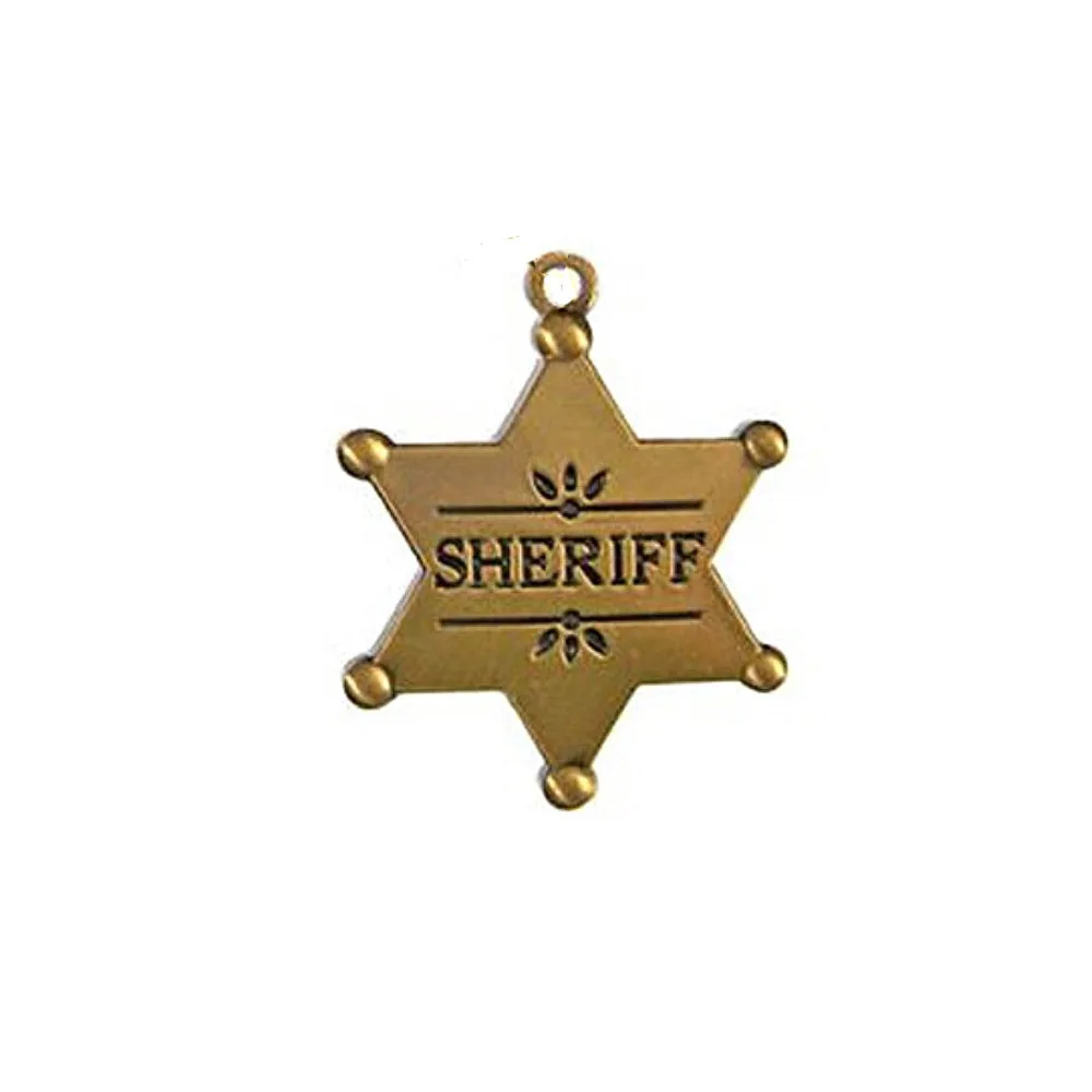 

Metal alloy david star shape deputy sheriff charm department badge jewelry accessory for memory souvenir gift diy