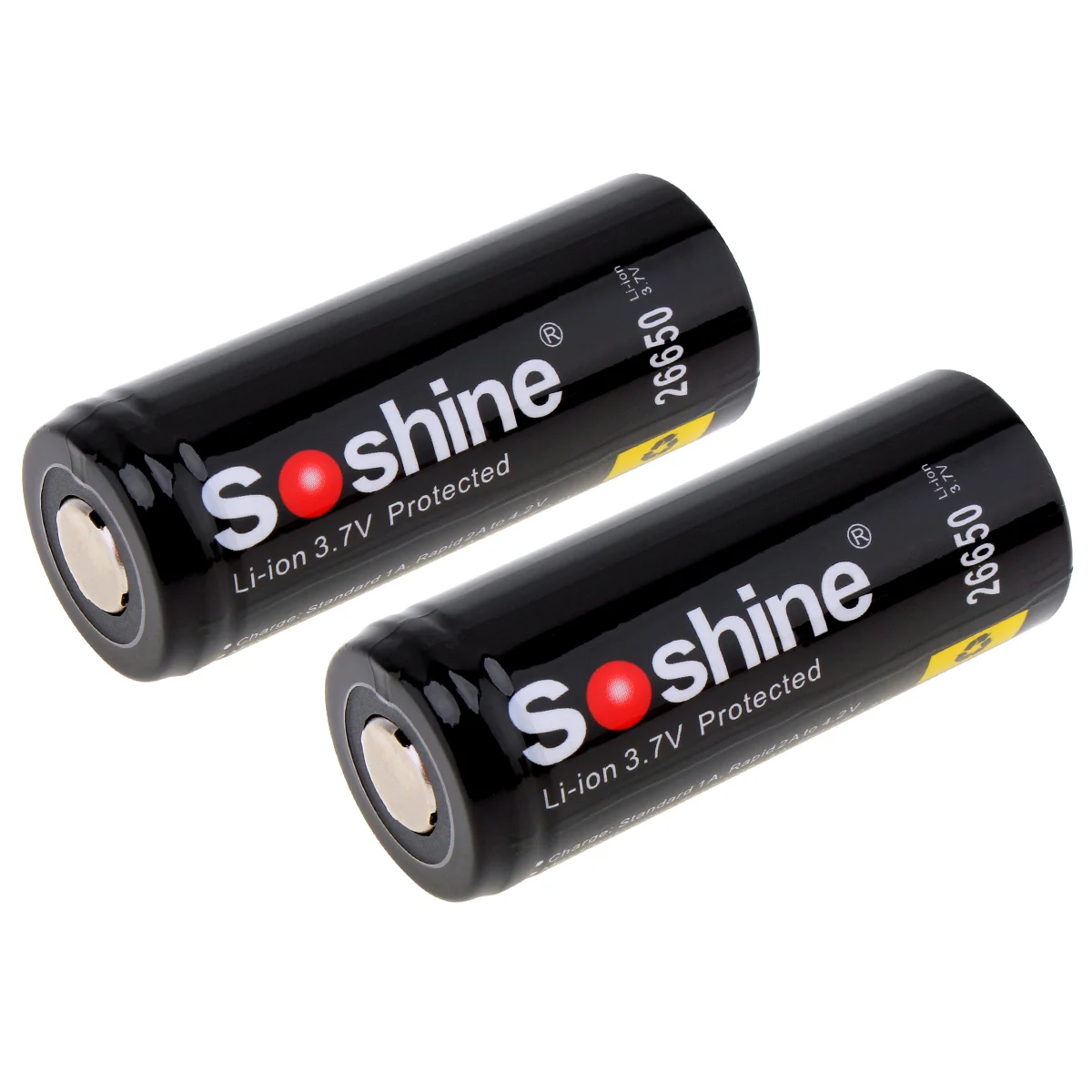 Soshine 3,7 V 5500mAh 26650 литий-ионный аккумулятор Перезаряжаемые Батарея с защитой PCB для Светодиодный фонарики Налобные