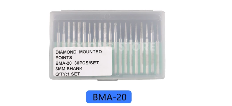 Тайвань besdia 30 шт./компл. сплав гальваническим наконечники с алмазным напылением 3,0 мм Насадка для шлифовки головок костюмы для Dremel