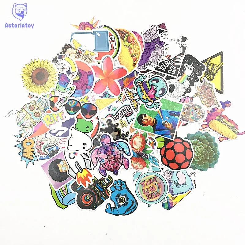 

66pcs/lot sunflower ET camera refrigerator skateboard trolley case decals backpack Tables waterproof PVC sticker