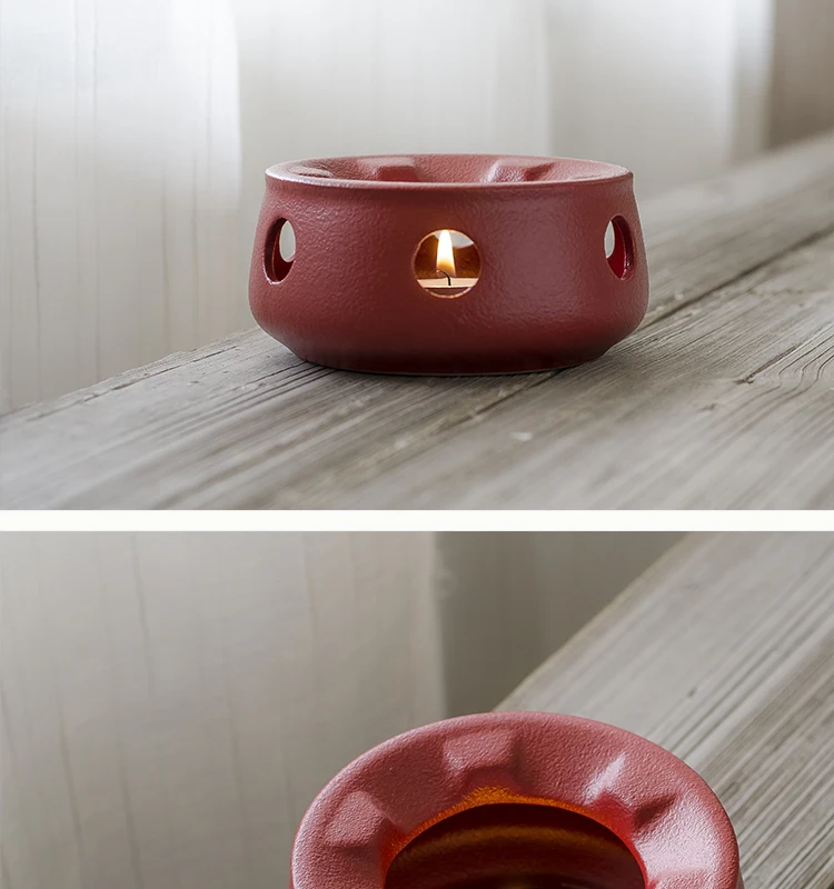 Японский стиль Черный дзен грубая керамика чайник теплее база керамический подсвечник изоляционная база Кофе Молоко теплее аксессуары