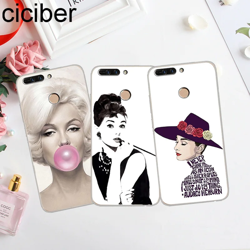 

ciciber For Honor V 10 9 8 Pro Lite X C Play 7A Soft TPU Monroe Hepburn Phone Case For Y 9 7 6 5 3 Prime Pro 2017 2018 2019 Capa