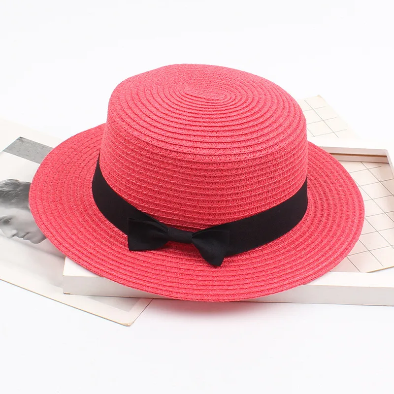 Простая дамская шляпа женская летняя Красивая однотонная модный козырек от солнца Соломенная пляжная шляпа от солнца chapeau femme ete