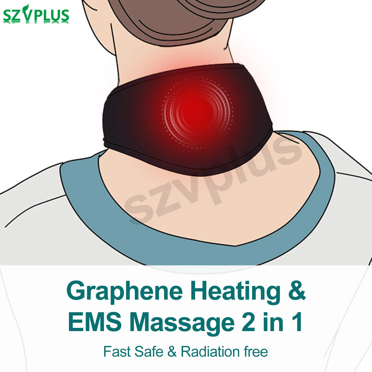 2018 новые Графен нагрева шеи скобка с EMS массаж низкочастотные импульса стимулировать шеи снять усталость шейный спондилез