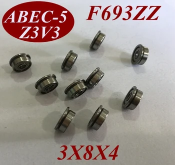 

10Pcs F693ZZ F693Z F693-ZZ 3X8X4 mm Miniature high speed deep groove Ball Bearings Flange Roller flanged bearing