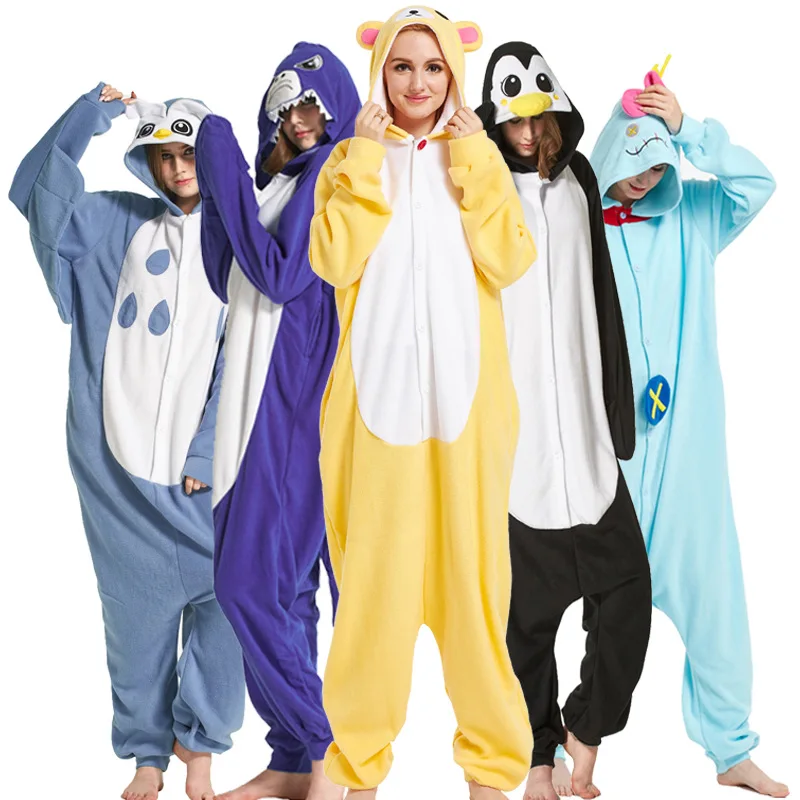 

Sloth Turtle lemur Shark Pokemon eagle Unicorn Animal Pajama Onesie For Adult Women Men Pijama Pyjama Hooded