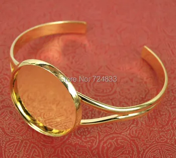 

Blank Bangle Bases Findings Golden tone Plated Circle Round smooth Bezel Cabochons cuff Bracelets Bangles Settings Wholesale