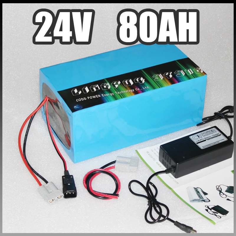 Image 24V 80Ah electric bike battery ,1200W Electric Bicycle lithium Battery with BMS Charger 24v li ion scooter battery pack 958