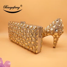 BaoYaFang Champagne Womens wedding shoes with matching bags Bride High heels Platform shoes and purse Platform shoes woman Pumps цена BaoYaFang Champagne Womens wedding shoes with matching bags Bride High heels Platform shoes and purse Platform shoes woman Pumps цены онлайн