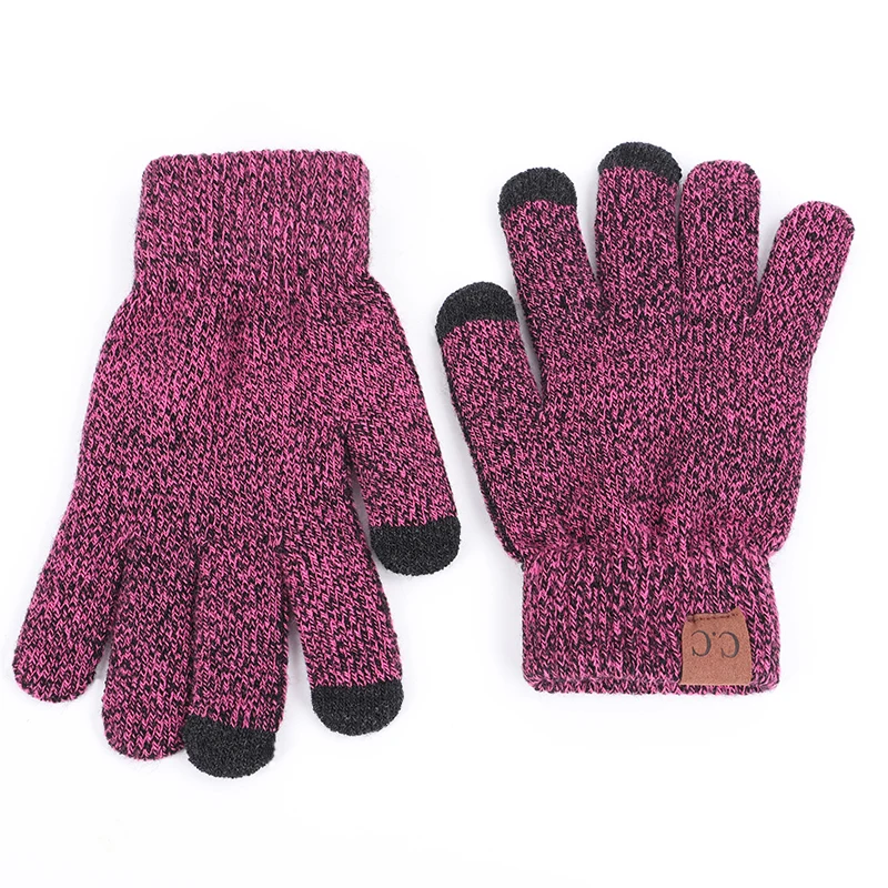 2018-CC-Brand-High-Quality-Knit-Gloves-Man-Woman-Warm-Mittens-Plus-Velvet-Thicken-Gloves-for