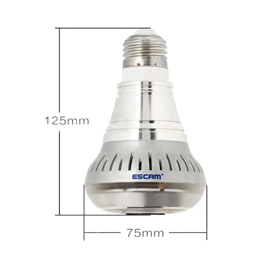 

2016 ESCAM Bulb Type HD 720P WIFI Network IP Camera H.264 3.6mm Night Vision Support Motion Detection