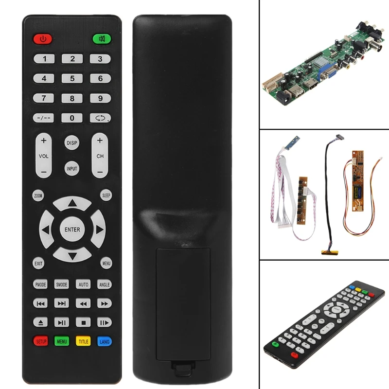 V56 V59 Универсальный ЖК драйвер платы DVB T2 ТВ доска + 7 ключ переключатель IR 1 лампа