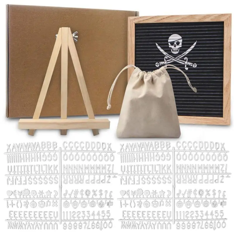 

Felt Letter Board 10x10 Inch Solid Oak Wood Material With 340 White Letters Numbers Bag And Wood Easel