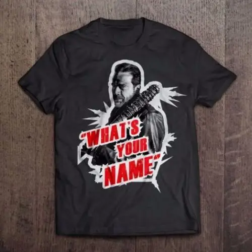The Walking Dead ТВ Show Negan с Люсиль что ваше имя футболка Размеры Прохладный Повседневное