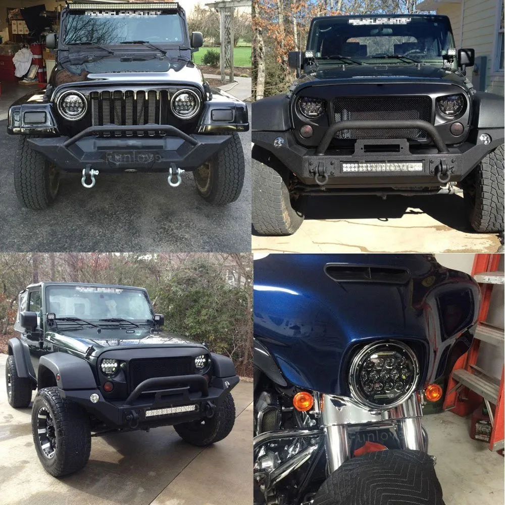 1pc round 7inch 75w led headlight for jeep wrangler TJ LJ JK, CJ-7, CJ-8 Scrambler (8)