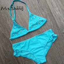 От 5 до 12 лет синий бикини для маленькой девочки купальник дети два предмета дети купальники горный хрусталь Младенческая Девочка Купальный костюм