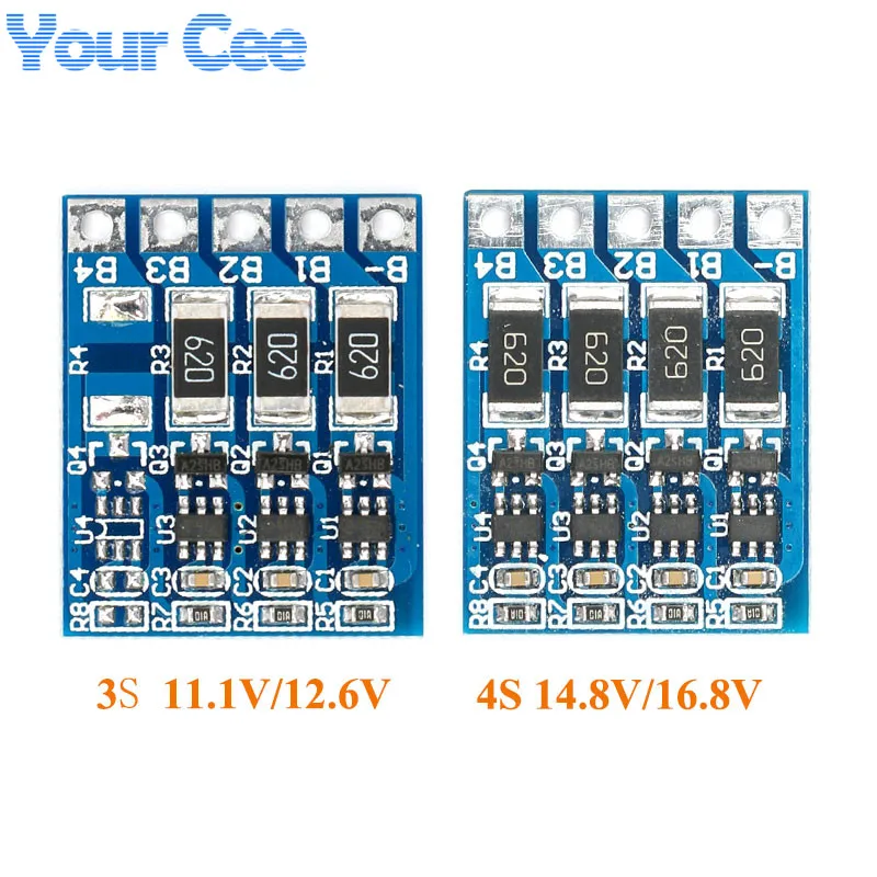 

3S 4S 4.2V Balance Function Protection Board 66mA Li-ion Lipo Battery Lithium ion li 18650 Batteries Balanced Board