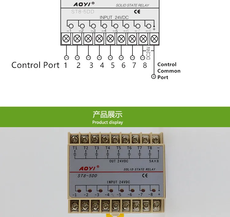 8 canais DC-DC 5a ssr oito entrada