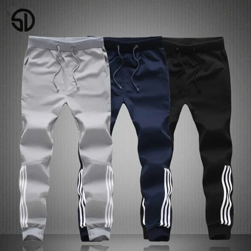 

Spring Summer Mens Pants Fashion Skinny Sweatpants Mens Joggers Striped Slim Fitted Pants Gyms Clothing Plus Size 5XL Harem Pant