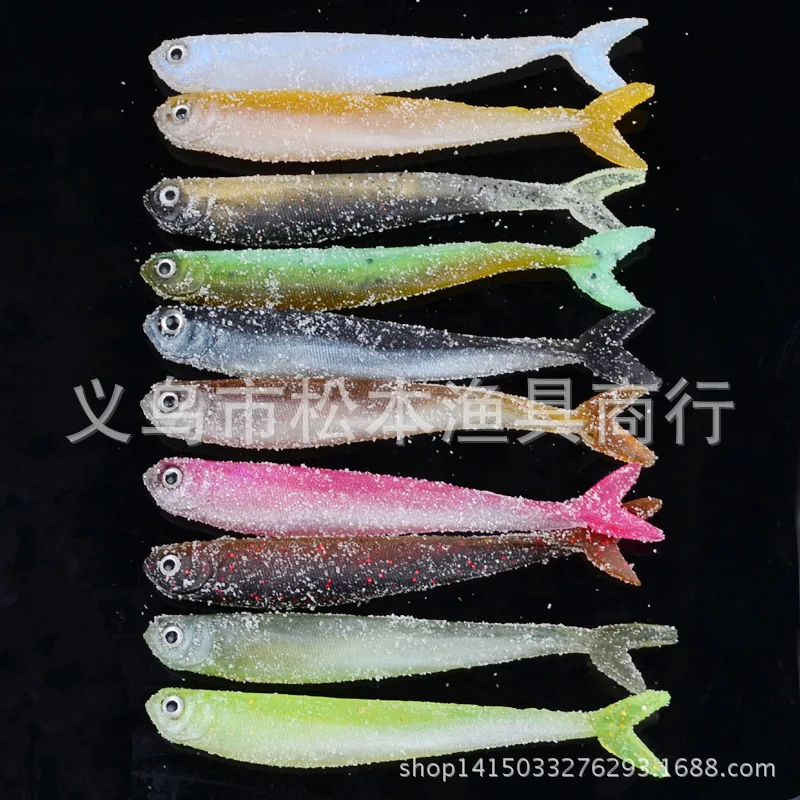 10Pcs/lot Silicone Soft Fishing Lure Crankbait Swimming Worms 89mm/3g Shad Fly Sea Fishing Rubber Maggots For Lake River Pesca - Цвет: mixed color