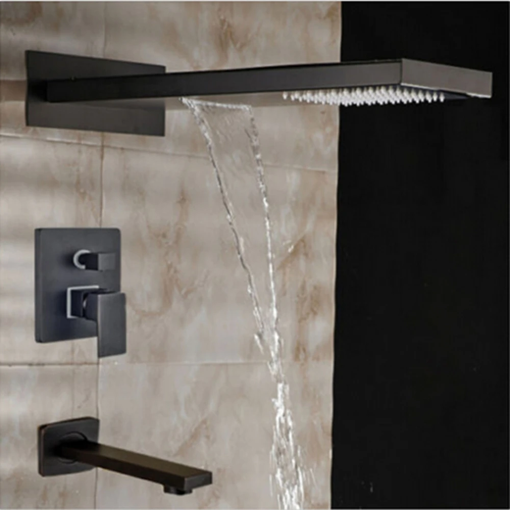 Modern Oil Rubbed Bronze Shower Faucet Mixer Tap 3 Ways Wall Mounted Faucet Tap