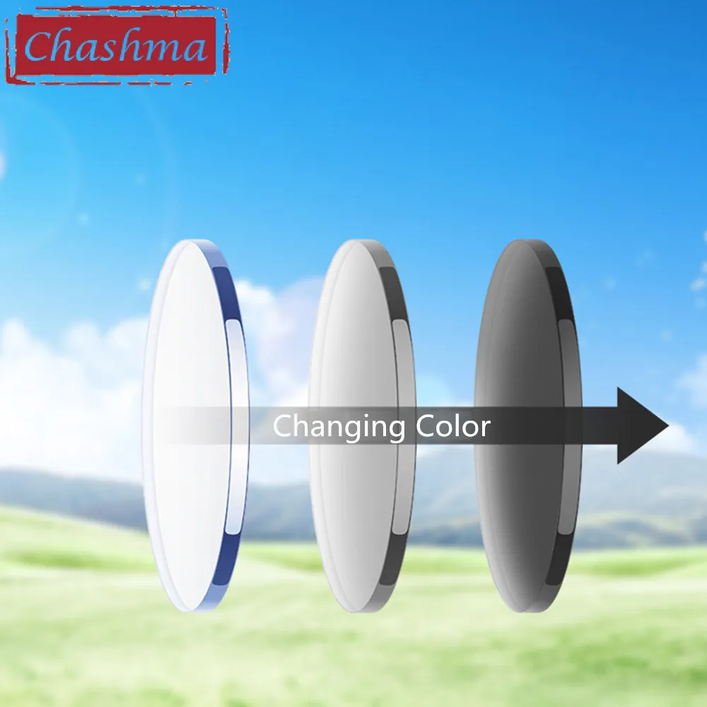 US $51.04 Digital Progressive Eye Lens Photochromic Anti Blue Ray Lentes Prescription 156 Index 161 Thin 167 Degree Glass Multifocal