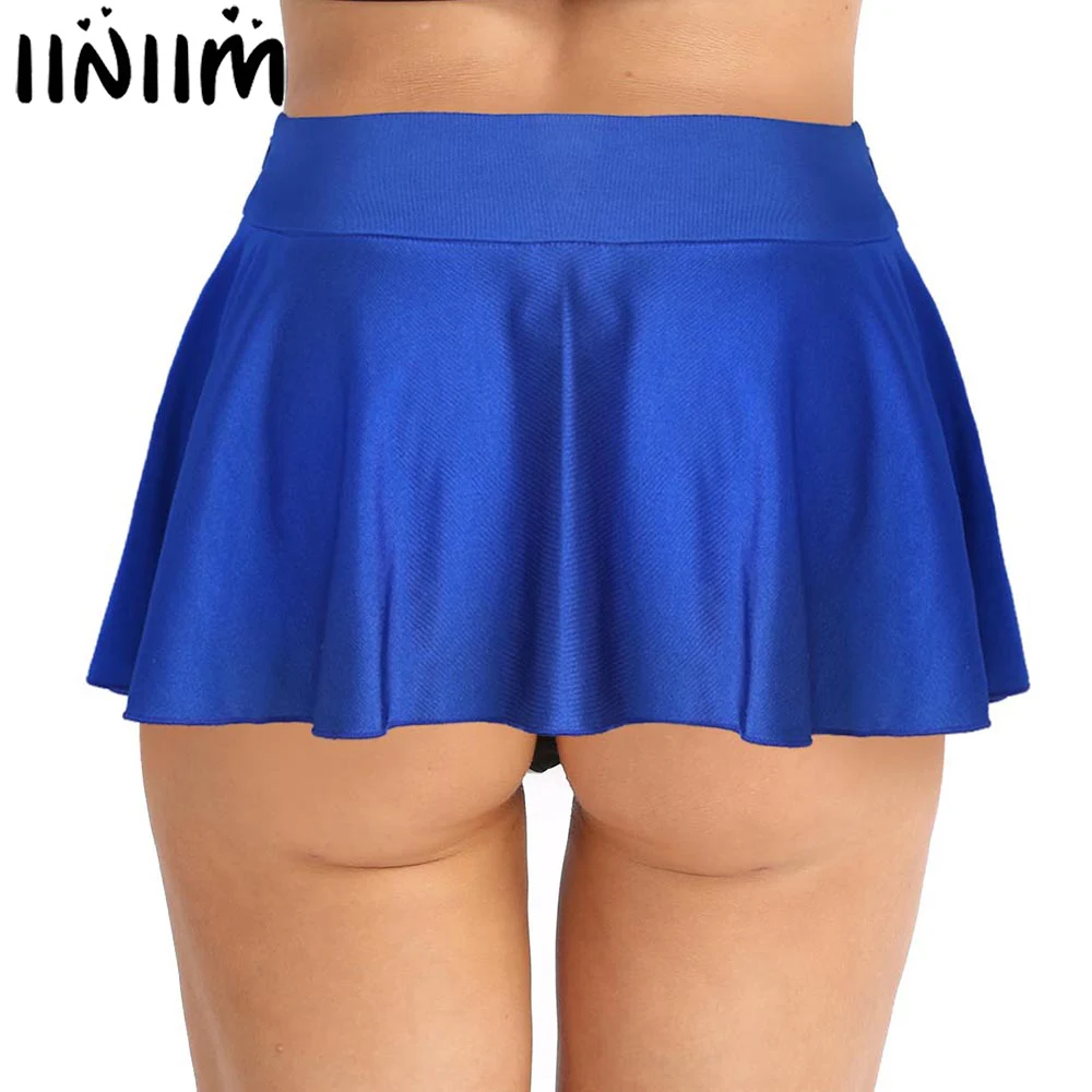 

Womens Mini Skirts Stretchy Active Mini Tennis Skirts with Inner Shorts Covered Gymnastics Skirts Evening Party Sexy Clubwear