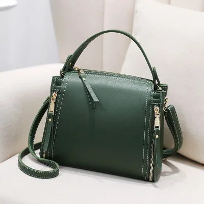Маленькая сумка-мешок из искусственной кожи, женские сумки-мессенджеры, модные дизайнерские сумки через плечо, зеленые сумки на плечо, женские корейские - Цвет: Green